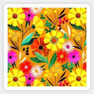 Yellow Sunshine Florals Sticker